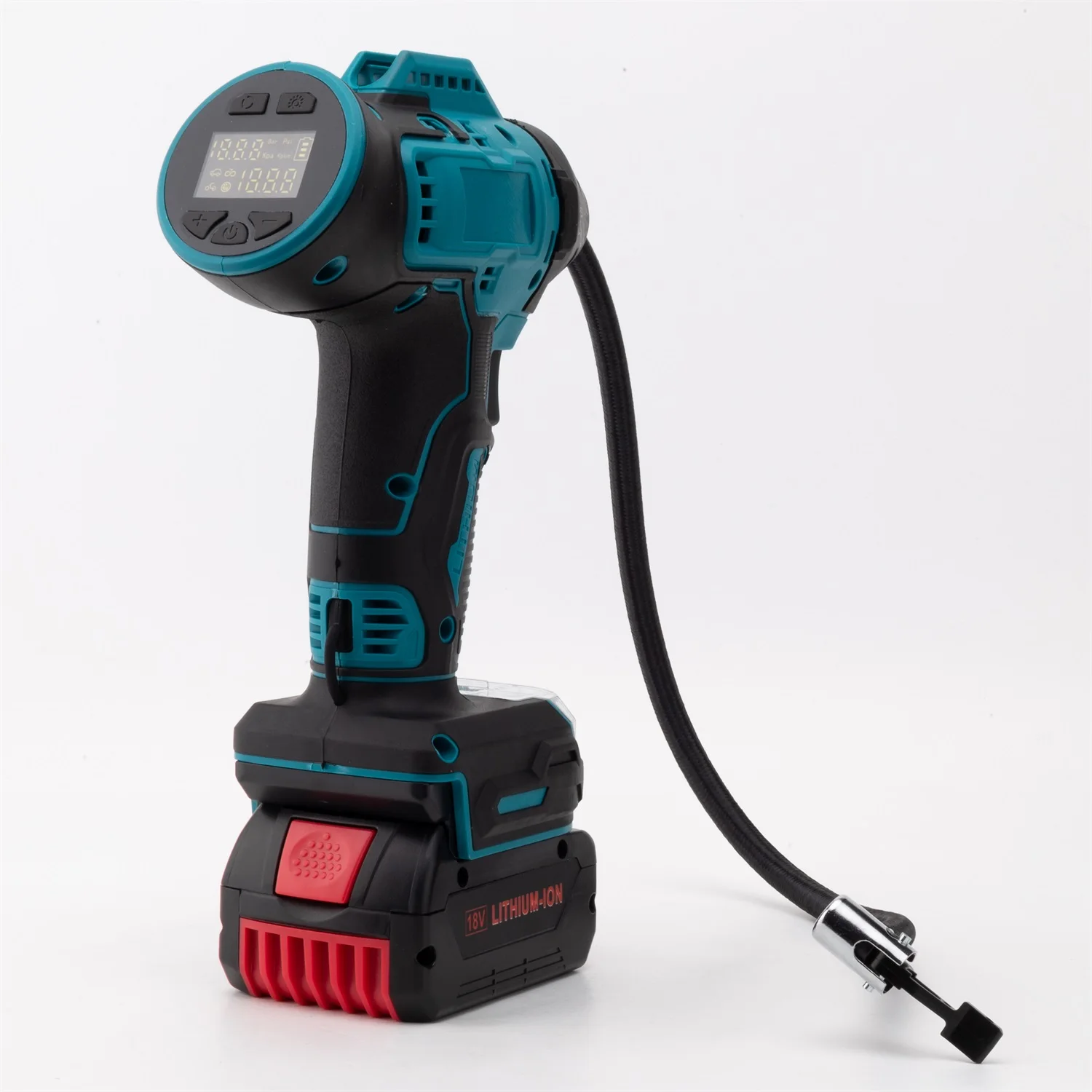 เครื่องเติมลมยางรถยนต์ไร้สายไฟฟ้าสำหรับรถยนต์ รถจักรยานยนต์ และยางอื่นๆ จอแสดงผลดิจิตอลสำหรับแบตเตอรี่ลิเธียม BOSCH 18V