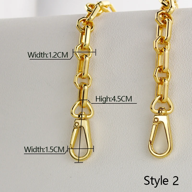 Metal Bag Chain Strap 1.7cm Thick Square Prismatic Chain Bag Strap Bag Accessorie Chain Shoulder belt for one shoulder Crossbody