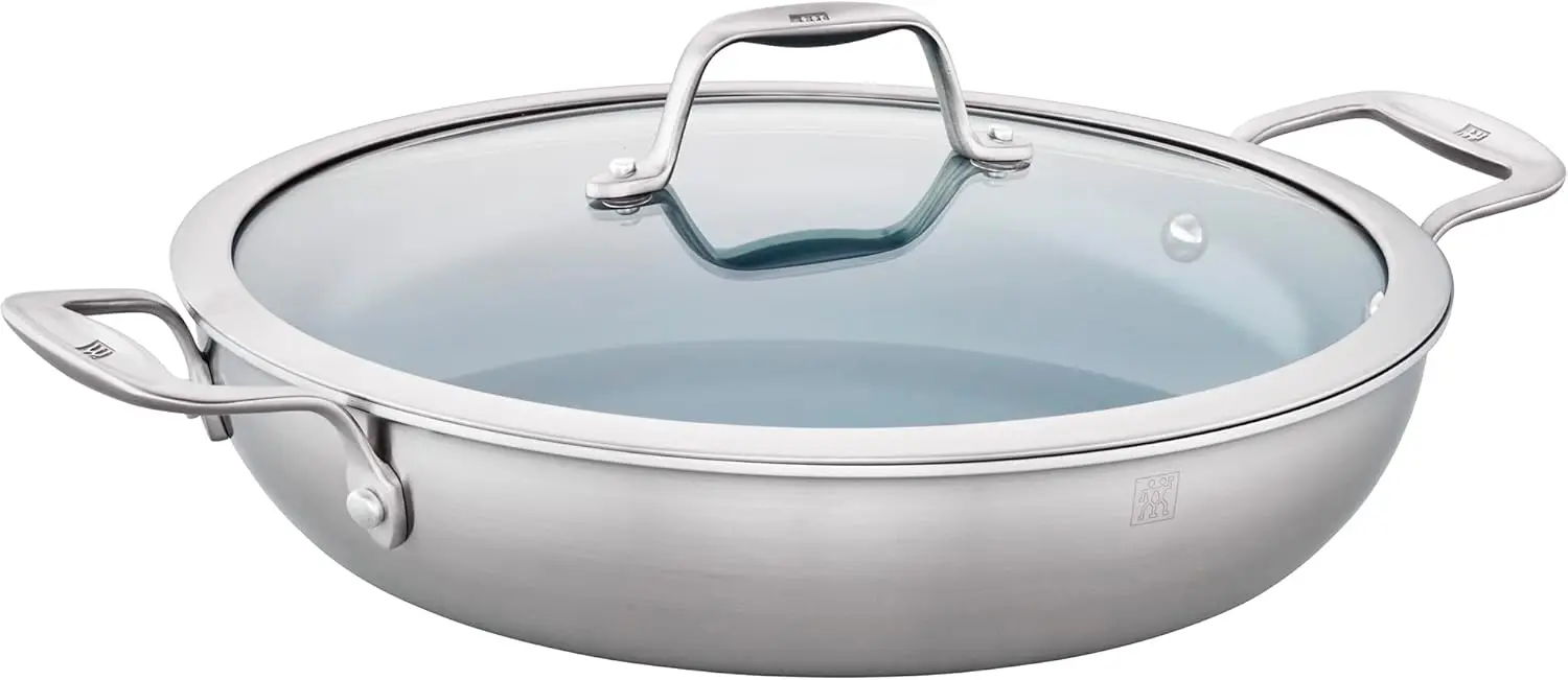 Spirit 3-ply 4-qt Ceramic Nonstick Braiser, Stainless Steel