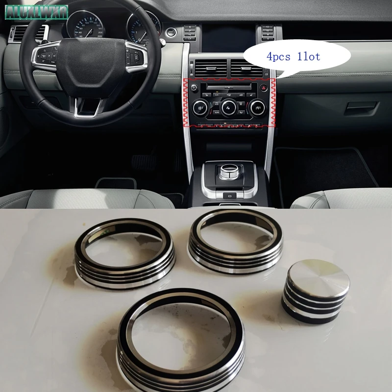 Air Conditioning Knob Audio Circle Trim Aluminum Car Accessories for Land Rover Discovery Sport Range Rover Vogue Hybrid Evoque