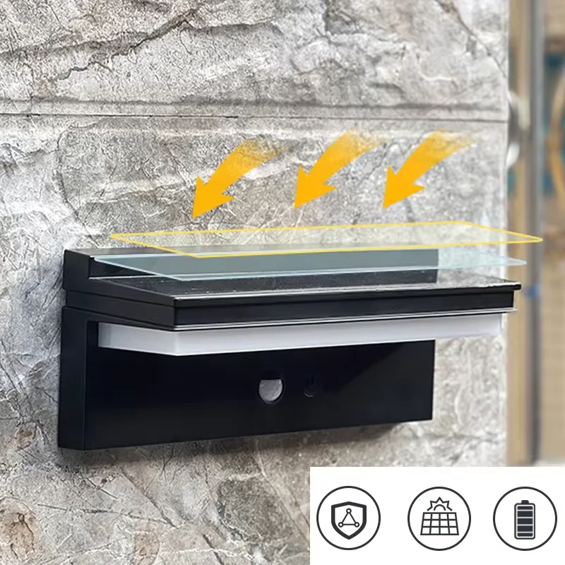 

Solar Light Outdoor Wall lamp LED IPX5 Waterproof Wall Lights PC Material For Courtyard Villa Fence Porch Garden Balcony Decor