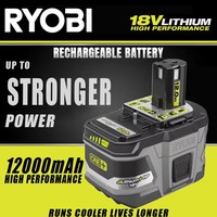 2025 new RYOBI 18V ONE+12.0Ah lithium-ion high-performance battery, suitable for all ONE+series power tools