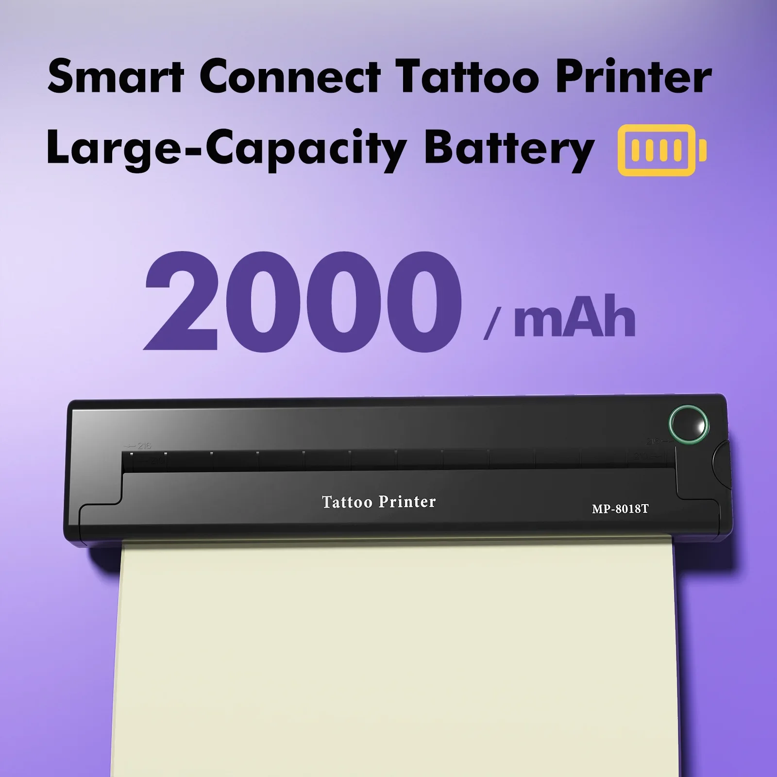 2000mAh Mini Portable Tattoo Transfer Machine Thermal Stencil Printer Wireless Thermal Tattoo Copier Machine Mini Tattoo Printer