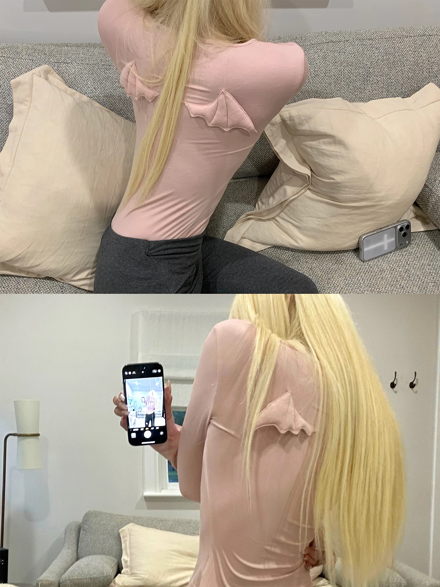 Pink Wing Long Sve …