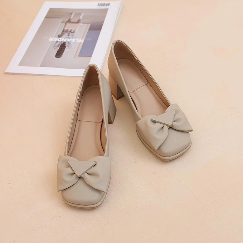 Zapatos De Mujer Fashion Retro Woman Shoes 2025autumn New Item Women's Bow Mary Jane Shoes Low Heel Anti Slip Women Leather Shoe