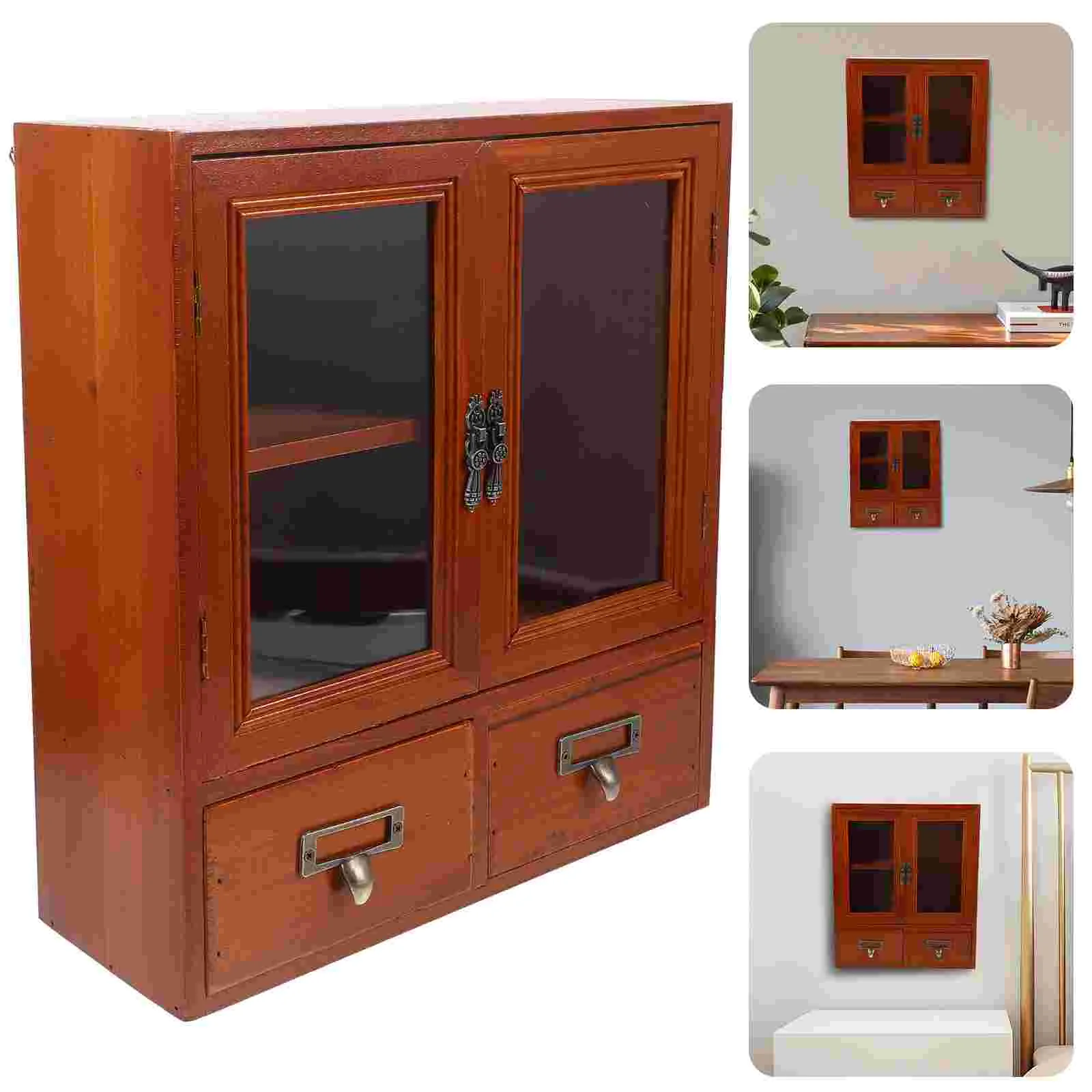 

Make up Vintage Decor Small Storage Cabinet Wall 36X31X124CM Wood Display Cabinets House Decoration Furniture