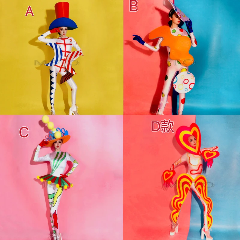 

New Halloween Cosplay Gogo Dancer Costumes Bar Nightclub Dj Ds Rave Outfits Drag Queen Outfit Stage Show Rave Wear XS8639