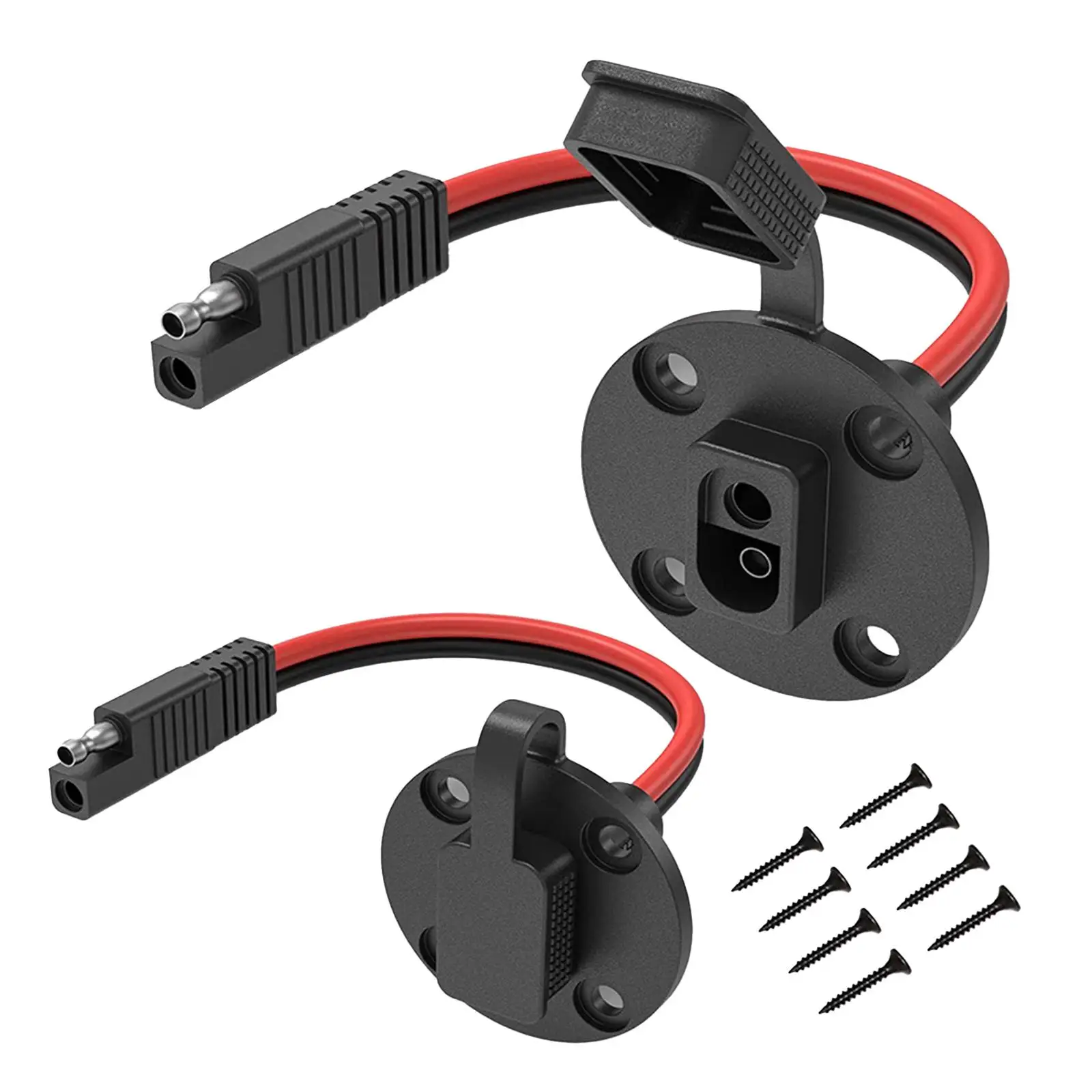 2x SAE Socket Quick Connect Disconnect 30A 2 Holes SAE Plug Charging Cable