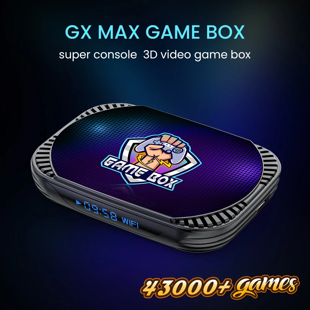 GX MAX Retro Video Game Console For PSP/PS1/N64/Sega Saturn/DC with EmuELEC4.6 & Android11 S905X4 4K 50+Emulators 43000+Games