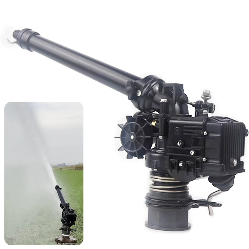 

Strong Big Rain Gun Sprinkler 35 Agricultural Metal Rocker Sprinkler Elevation Angle 0-48° Range 40-71m For Farmland Irrigation