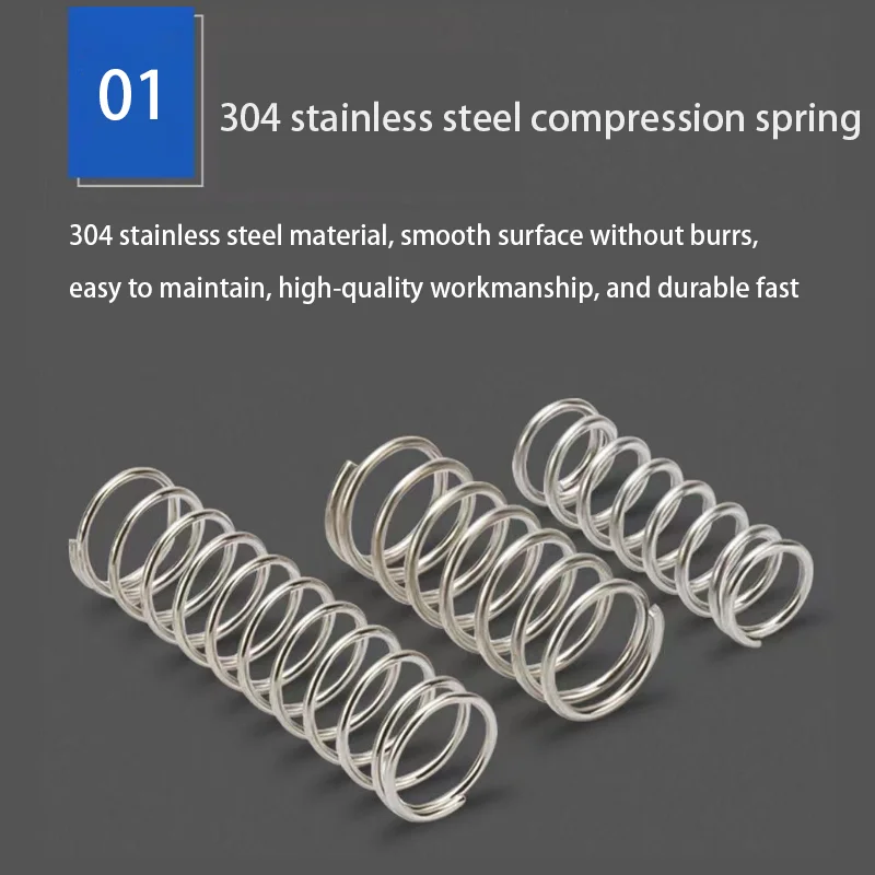 304 Roestvrijstalen Compressieveer, Y-Vormige Schokabsorptie Terugkeerveer, Draaddiameter 1.2Mm, 10 Stuks, Aanpasbaar