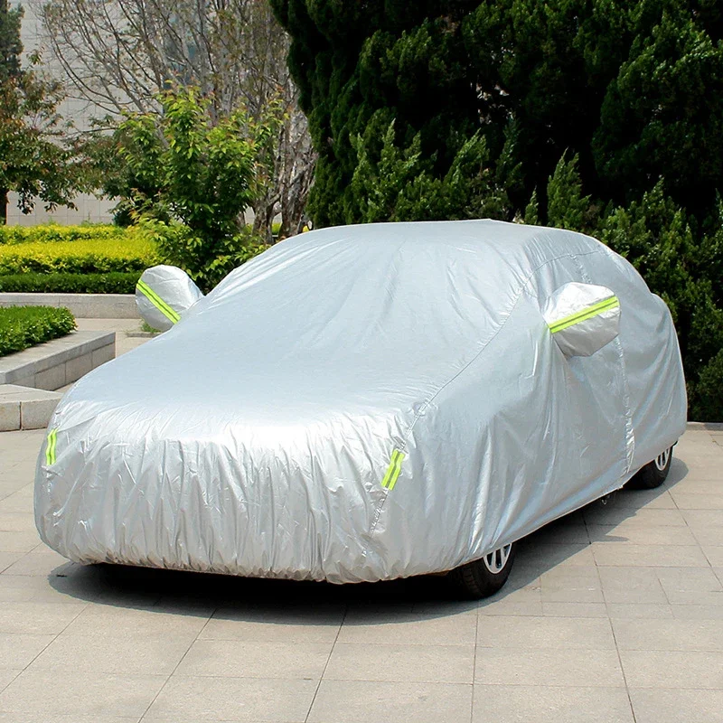 Rownfur drop shipping silver universal type Automatic Folding Full Set waterproof Auti-UV Rain Snow protect car cover