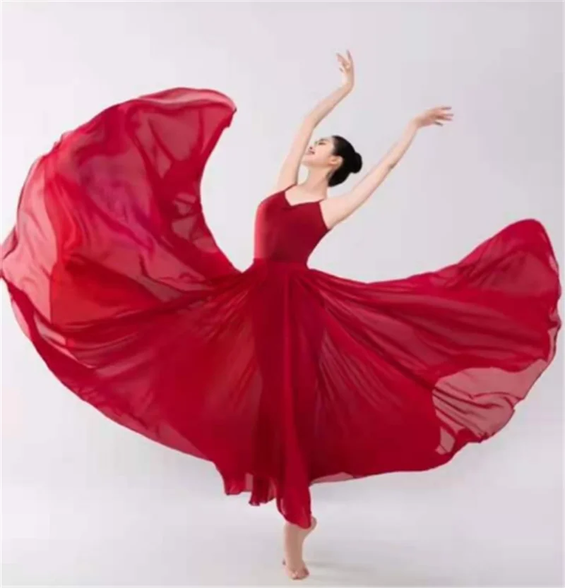 Belly Dance Costume Classical Dance Performance Women Elegant Chiffon Practice Skirt 720 Degree Large Swing Skirt Modern Ballet