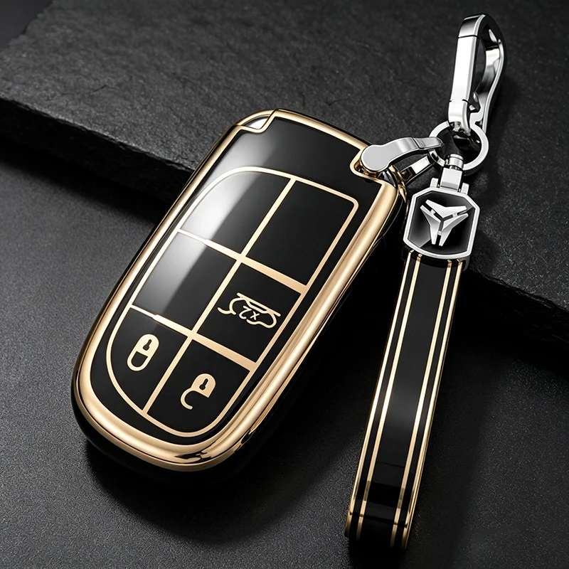 For Jeep Renegade Grand Cherokee for Dodge Ram 1500 Journey Charger Challenger Fiat Durango TPU Car Remote Key Case Cover Shell