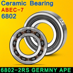 German APE Bearings 6802 -2RS hybrid ceramic bearing 15*24*5mm, 1PCS ABEC-7 6802 RS bicycle bearing, mountain bicycle bearing