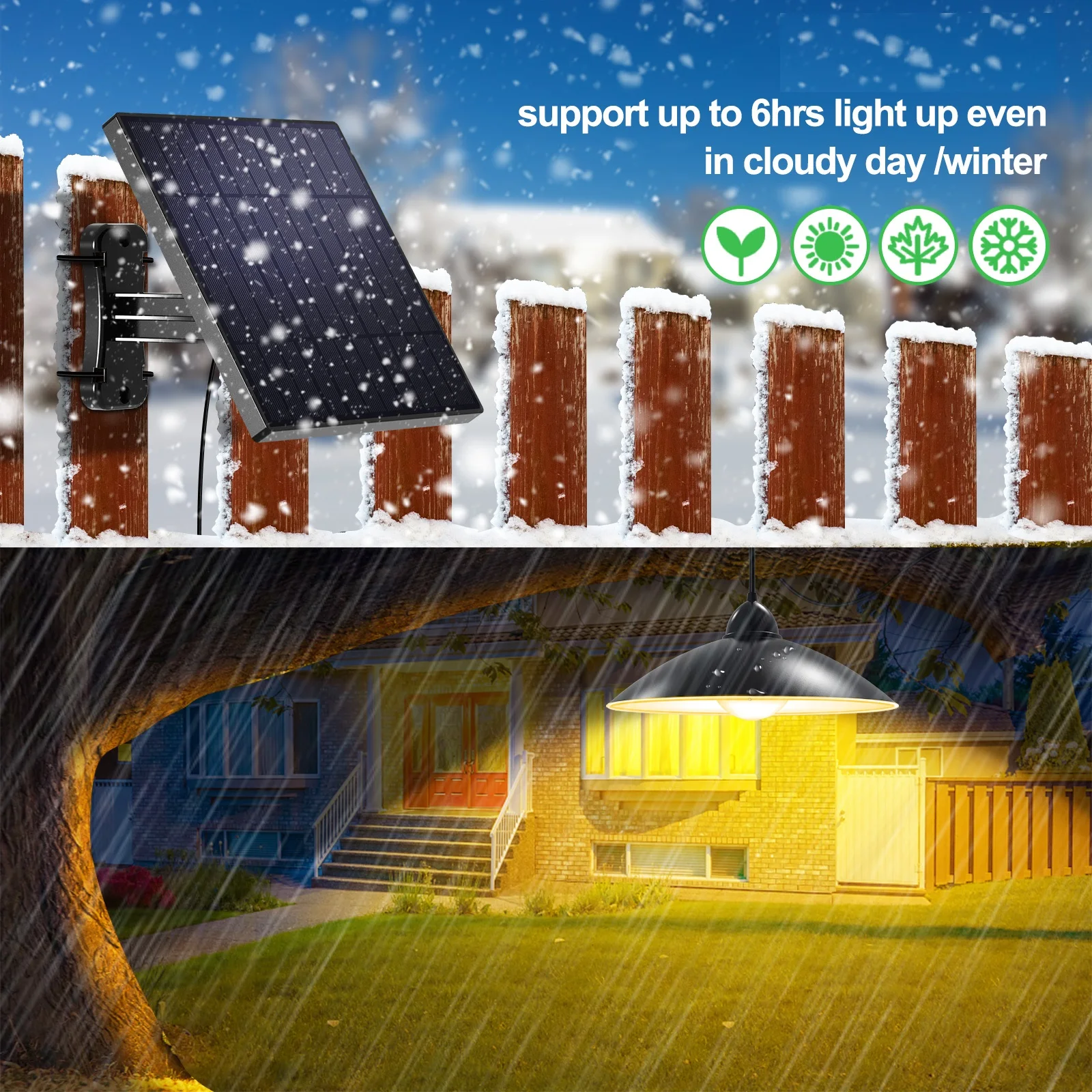 Garden PatioSolar Pendant Lights Super Bright Chandelier IP65 Waterproof Solar Lamp with A Remote Control solar lights outdoor image 3