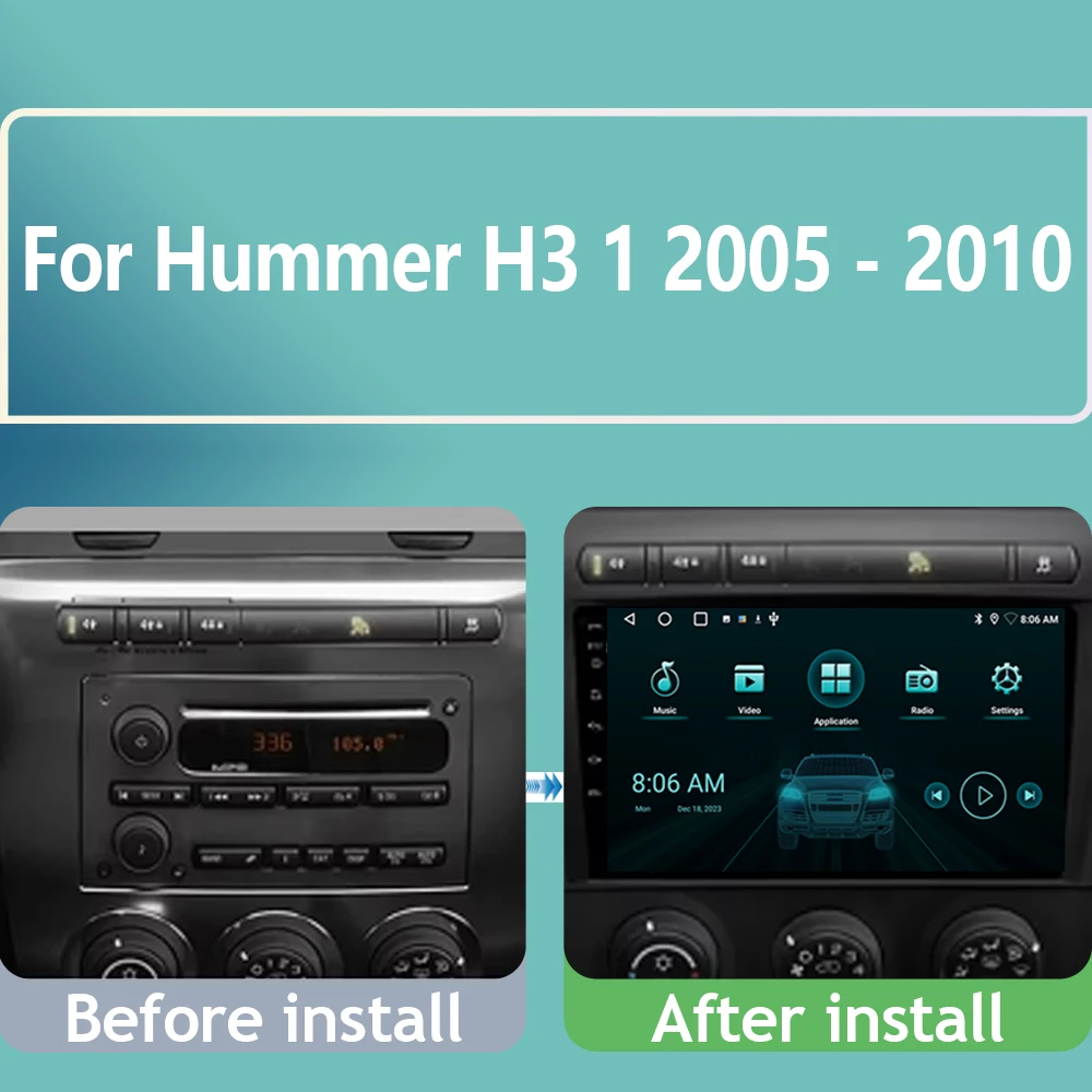 Android For Hummer H3 1 2005 - 2010 Stereo Carplay Car wifi Auto Radio Stereo Multimedia Player GPS Navigation High-performance