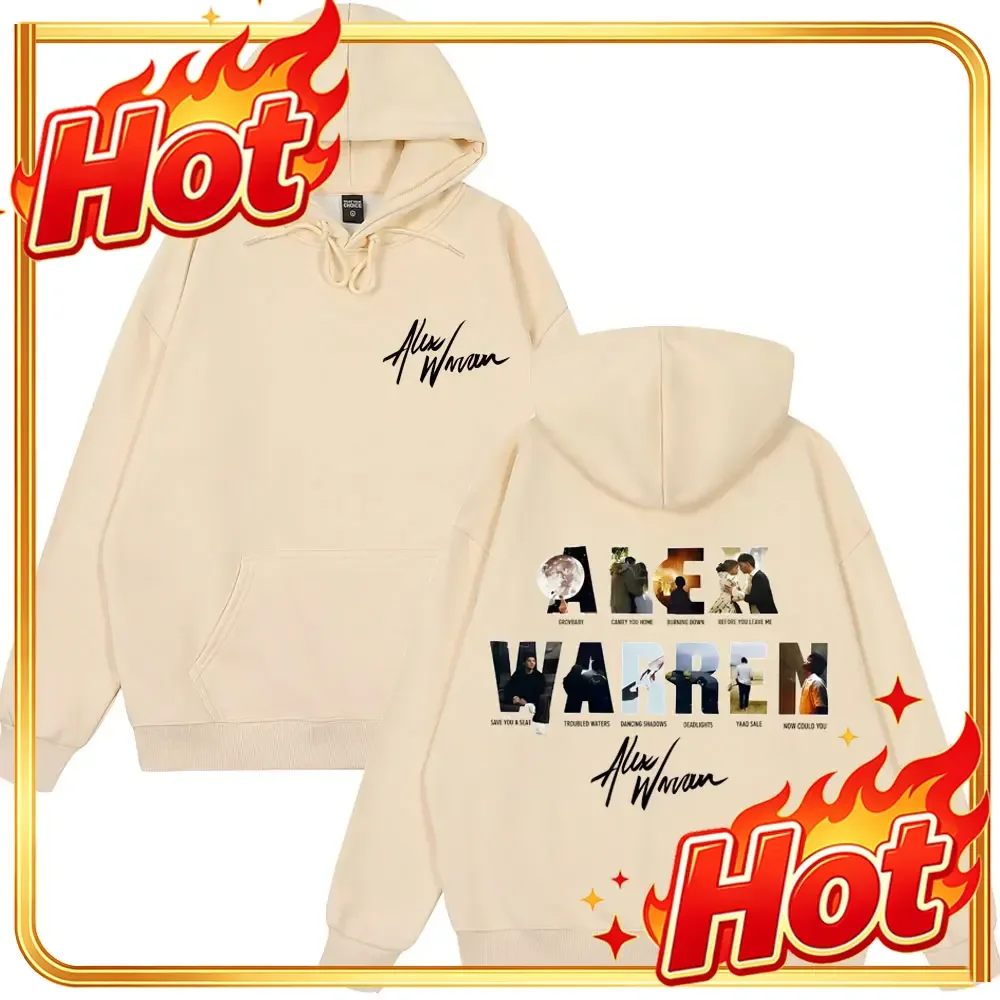 Singer Alex Warren 2026 Tour Print Pullover Men Women Fashion Hoodie Winter Loose Gothic Punk High Quality Oversized Sweatshirts
