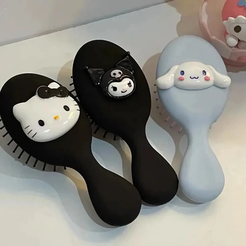 Sanrio Cartoon Air Cushion Comb Hello Kitty Kuromi Cinnamoroll Girl Heart Hair Anti Static Portable Air Cushion Massage Combs