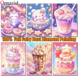 5D DIY Fairy Dust Diamond Painting Kit Ice cream Cake Coffee Full Crystal Diamond Mosaic Embroidery Cross Stitch Gift Home Decor