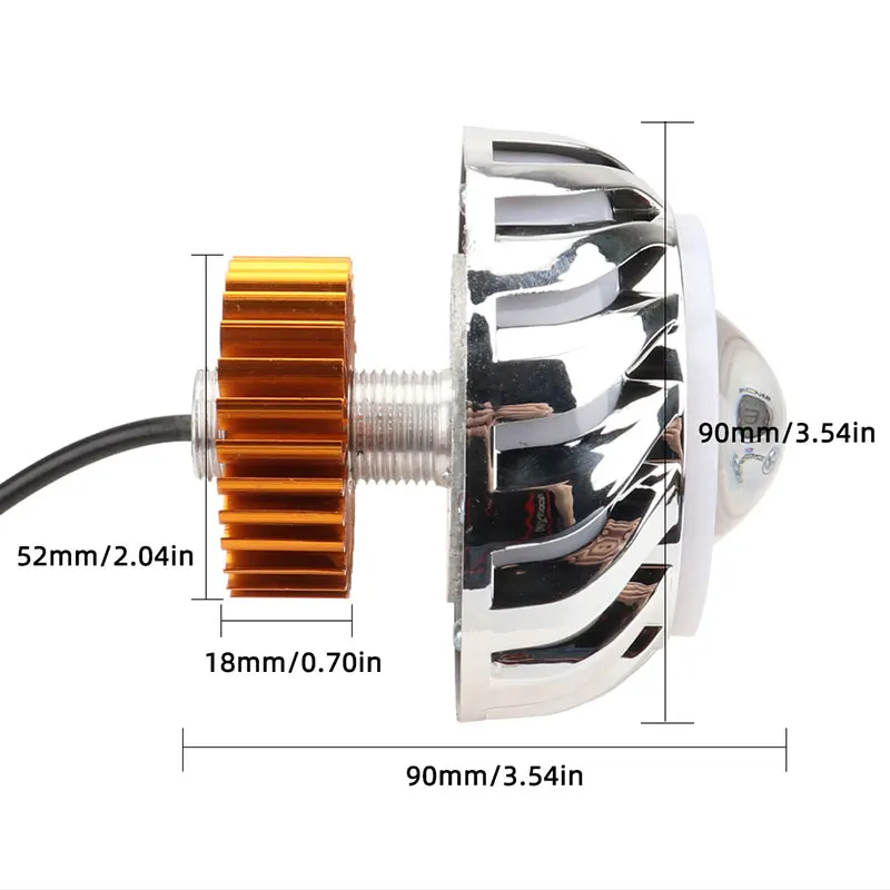 1pcs Car Motorcycle Headlight Dual LED Angel Devil Eyes Headlight Projector Lens High/Low Beam Strobe Spotlight DRL Halo Lamp view 4