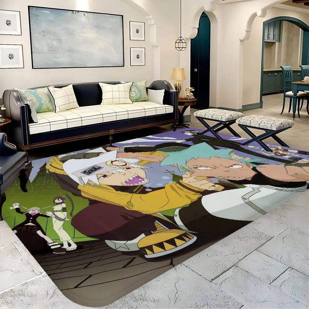 Anime Soul Eater Hallway Carpet Washable Non-Slip Living Room Sofa Chairs Area Mat Kitchen Doormat Area Rug