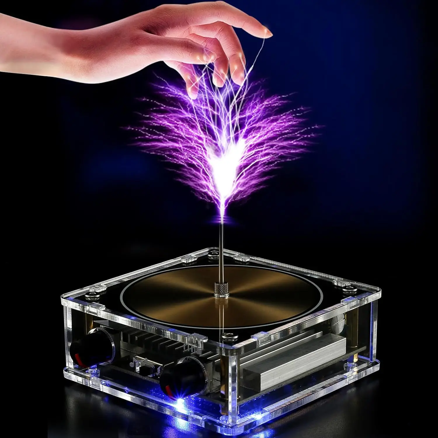

Musical Tesla Coil Kit, Touchable Artificial Lightning Spark Gap Arc Generator, Wireless Transmission Bluetooth Music Tesla Coil