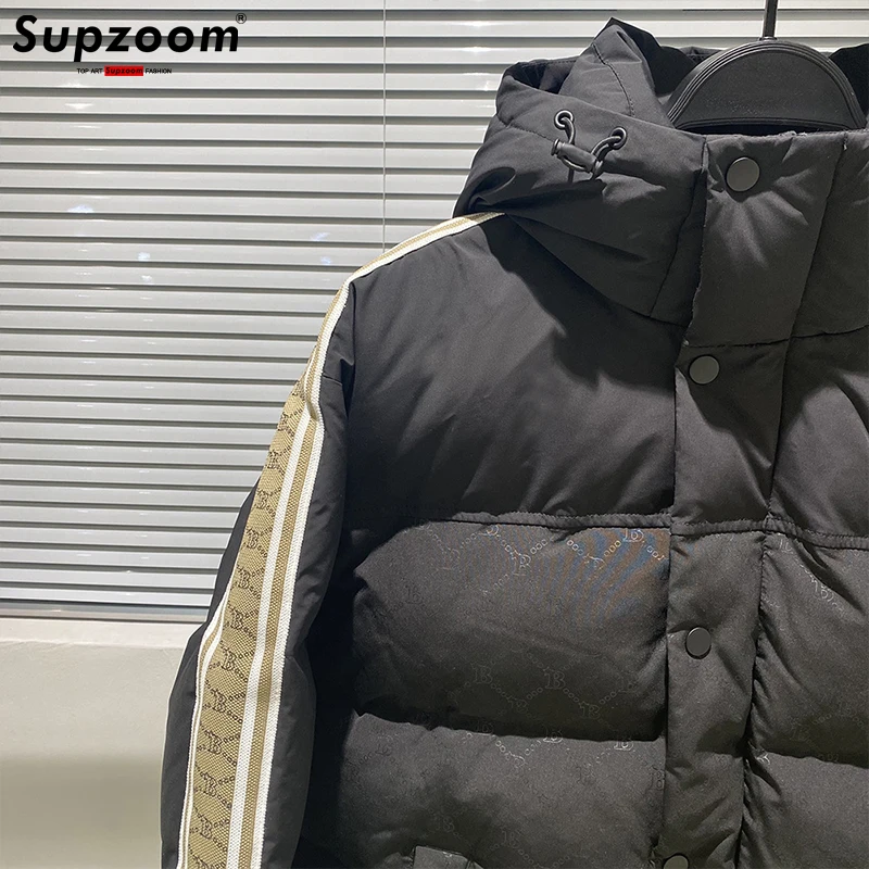 Supzoom 2022 New Arrival Top Fashion Brand Loose Winter Large Letters Patchwork Warm Plaid Padded Coat Casual Down Jacket