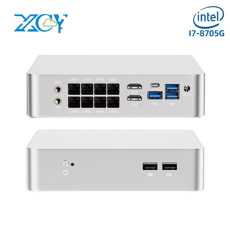 Офисный мини-ПК XCY с поддержкой I7-8705G 2xDDR4 1xM.2 NVME WiFi Pfsence Настольный компьютер с 2xHDMI2.0 3xUSB3.0 Win10 Готовый