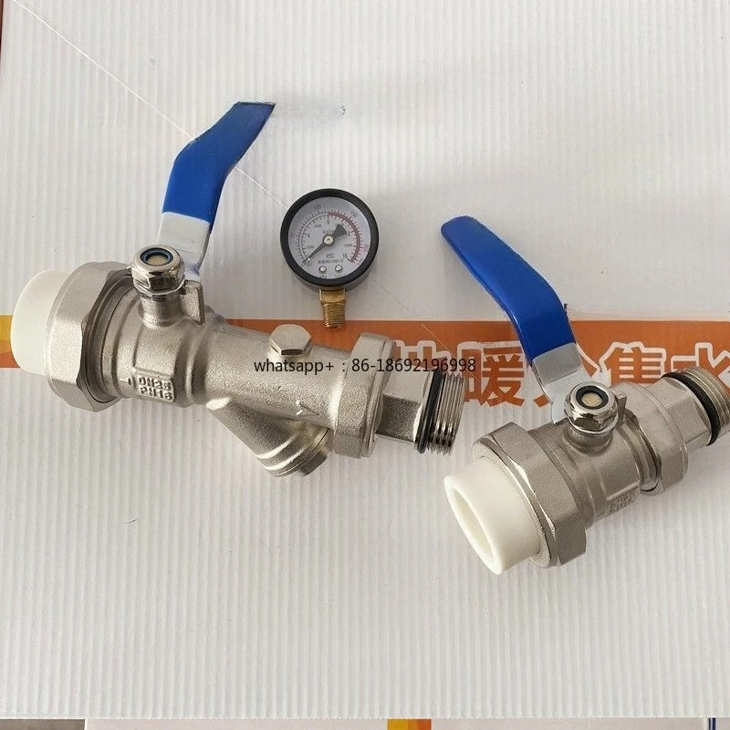 Floor Heating Water Separator Filter Sleeve Valve PPR Water Inlet and Outlet Valve Brass Forging Hot Melt