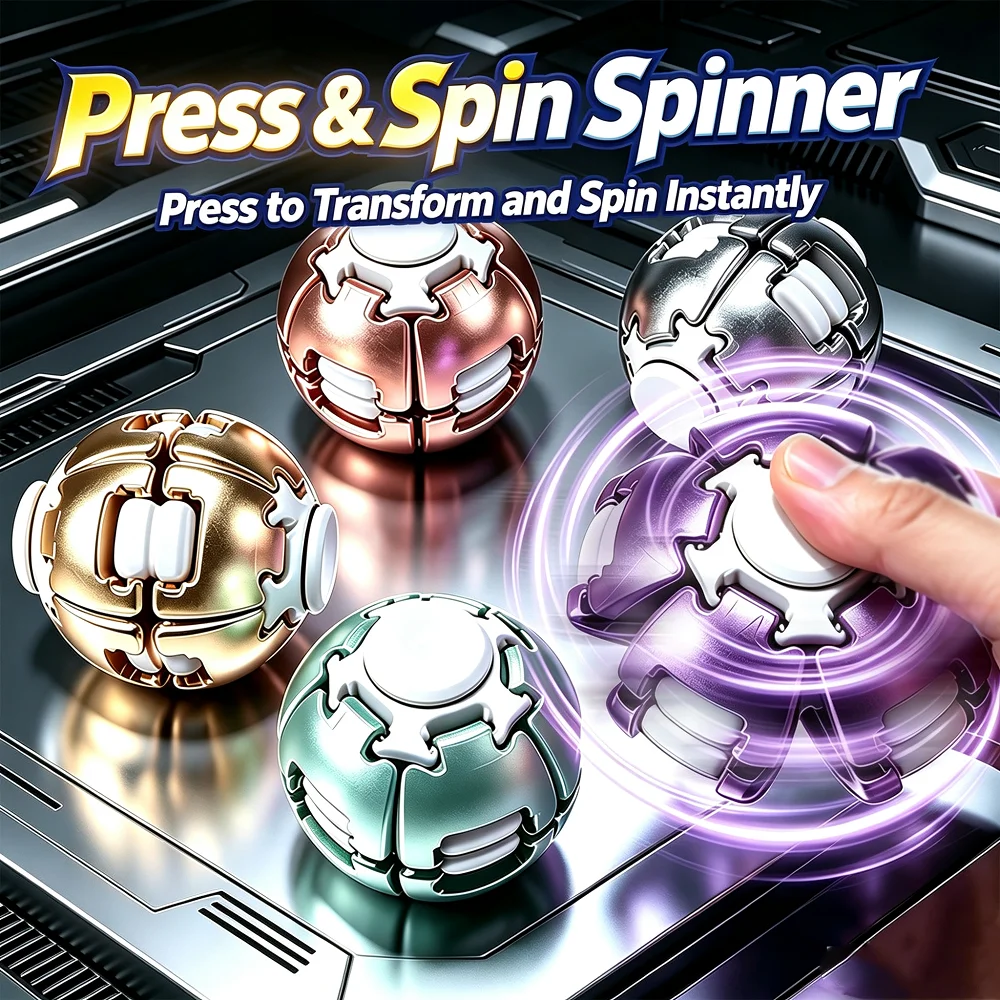 Decompression Ball Press and Rotate Toy, Children's Puzzle Stress Reliever, Compact and Portable Magic Ball Finger Gyro Toy