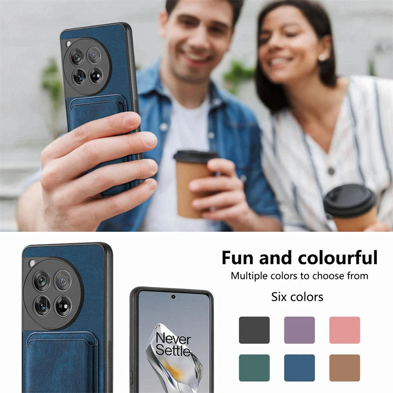 Magnetic Retro PU Leather Back Phone Case For OnePlus 12 OnePlus Nord CE3 Oneplus 11 10T OnePlus CE Push Pull Design Cards Bag