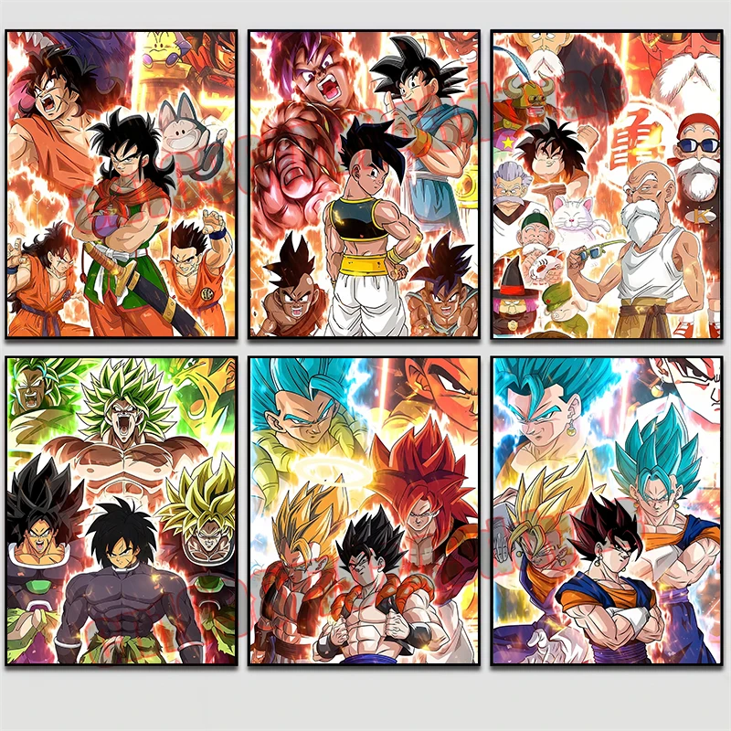 

Japanese Classic Anime Outer Dragon Ball Vegeta Goku Retro Canvas Painting Poster Painting Printing Wall Art Deco Painting Gift