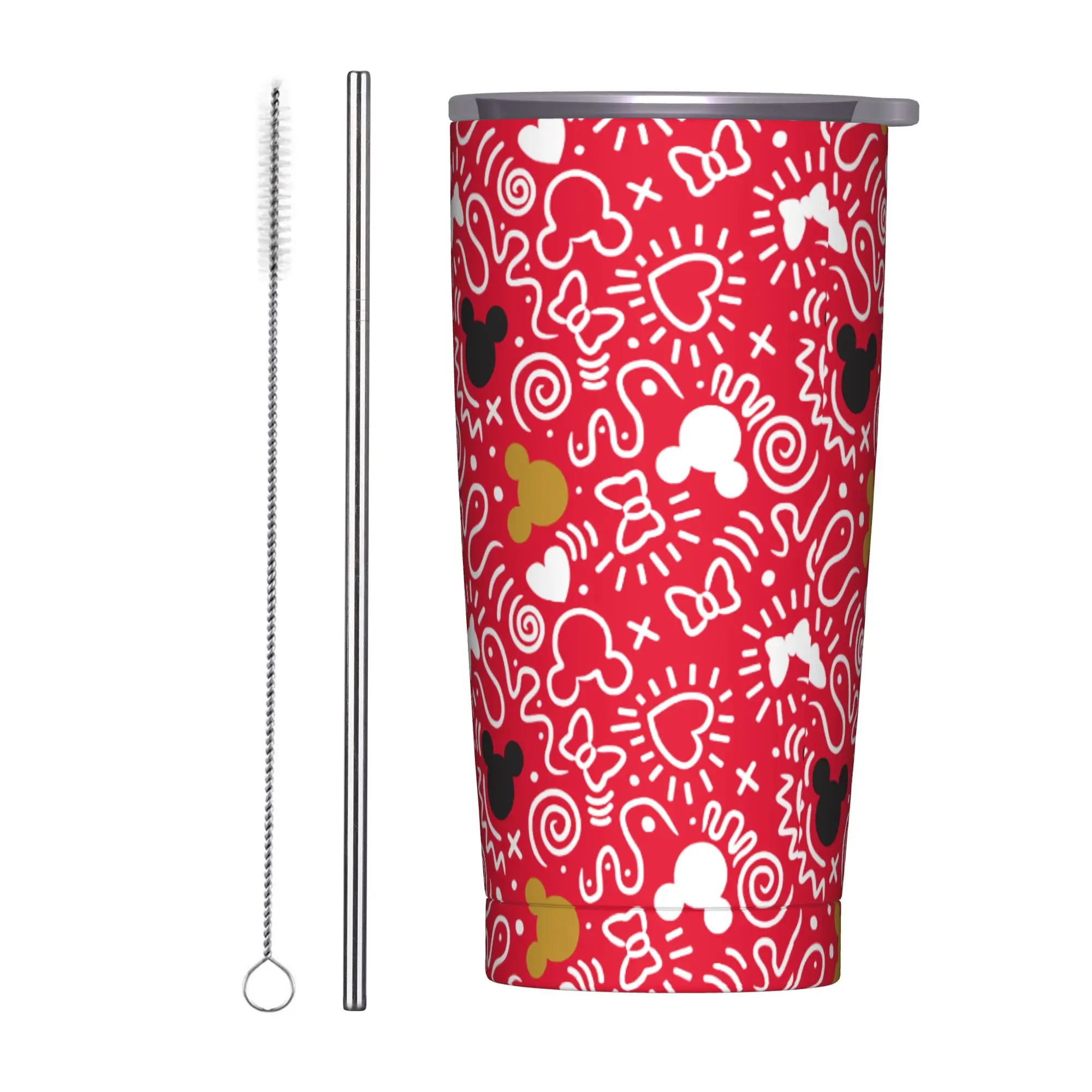 

Mickey Minnie Mouse Doodle Tumbler Vacuum Insulated Thermal Cup Vacuum Flask Outdoor Mug Spill Proof, 20oz