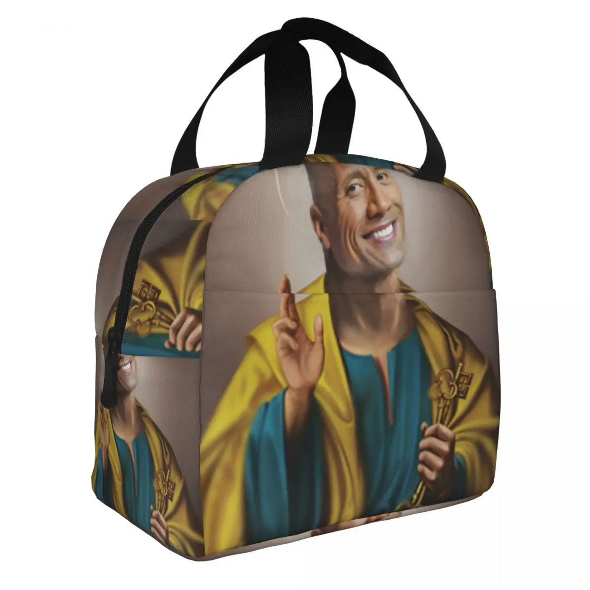 Custom Dwayne The Rock Johnson Insulated Lunch Bags for Women Resuable Thermal Cooler Food Lunch Box Kids School Children