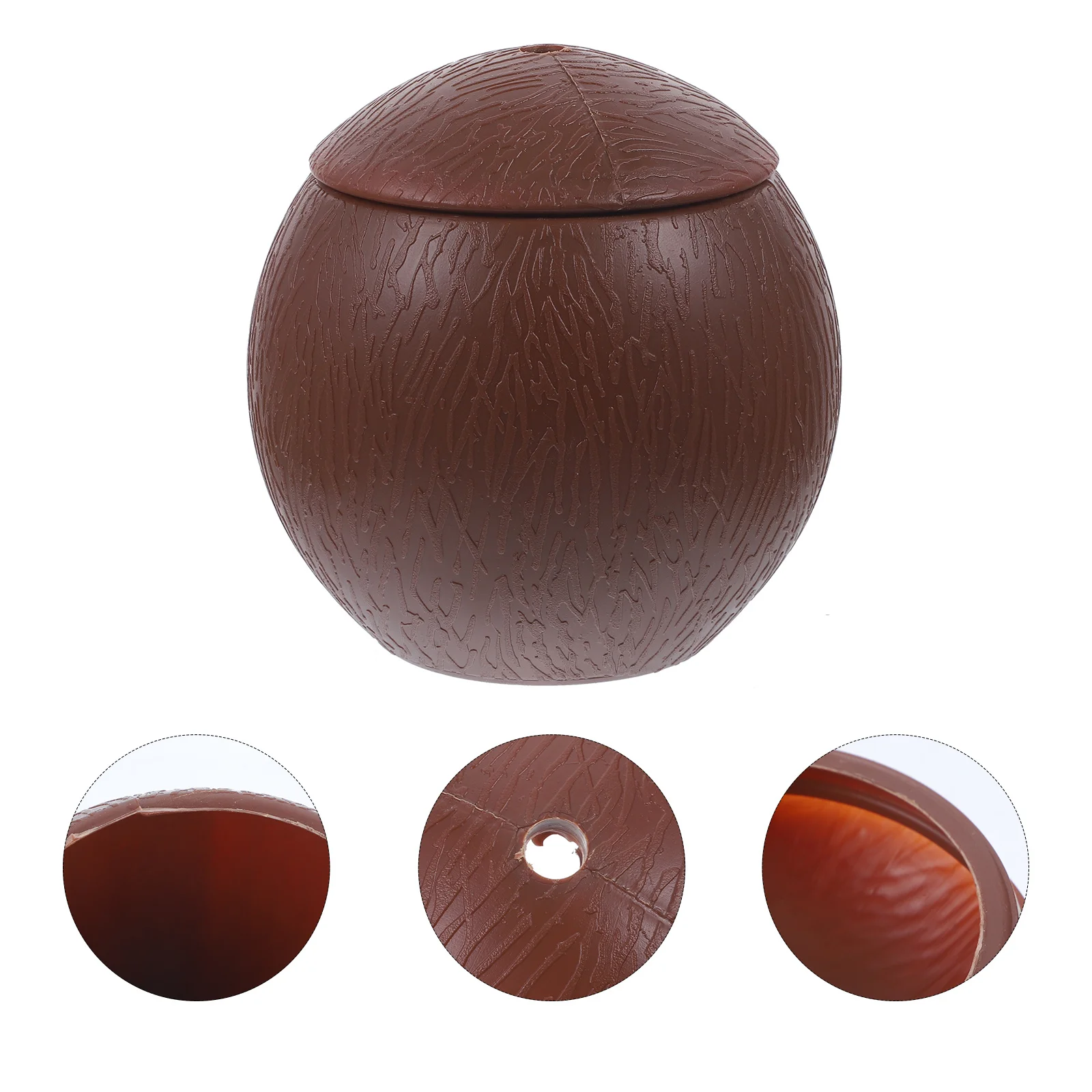 

Plastic Coconut Shaped Drinking Cup Realistic Shell Design for Hawaiian Luau Beach Party Bar Cocktail Party Supplies