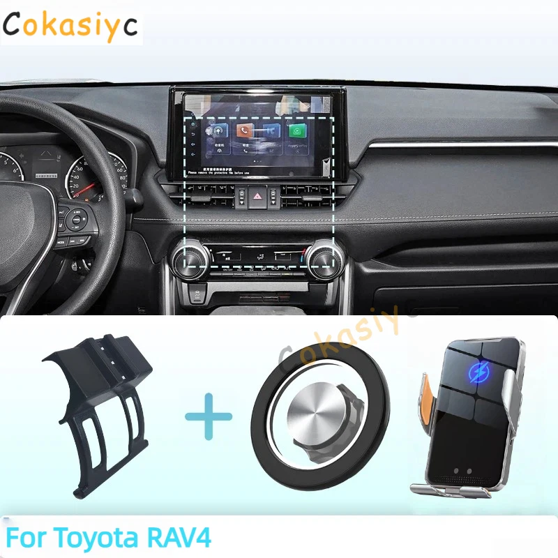 Suporte de celular magnético para carro com carregamento sem fio e sensor inteligente, feito sob medida para Toyota RAV4 RAV 4 2020 2021 2022 2023