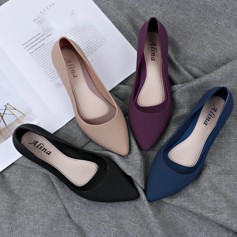 Pointed Shallow Wedges pumps women shoes 2021 spring autumn shoes women Elegant Casual Work Low heel Slip Casual ladies shoes889