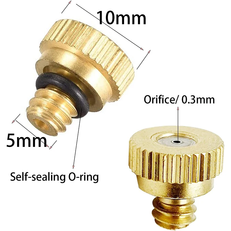 20 قطعة من فوهات مستر النحاس للتغشية في الفناء الخارجي، نظام تبريد الرذاذ، رأس بديل مضاد للرذاذ، خرطوم 1/4 للحديقة
