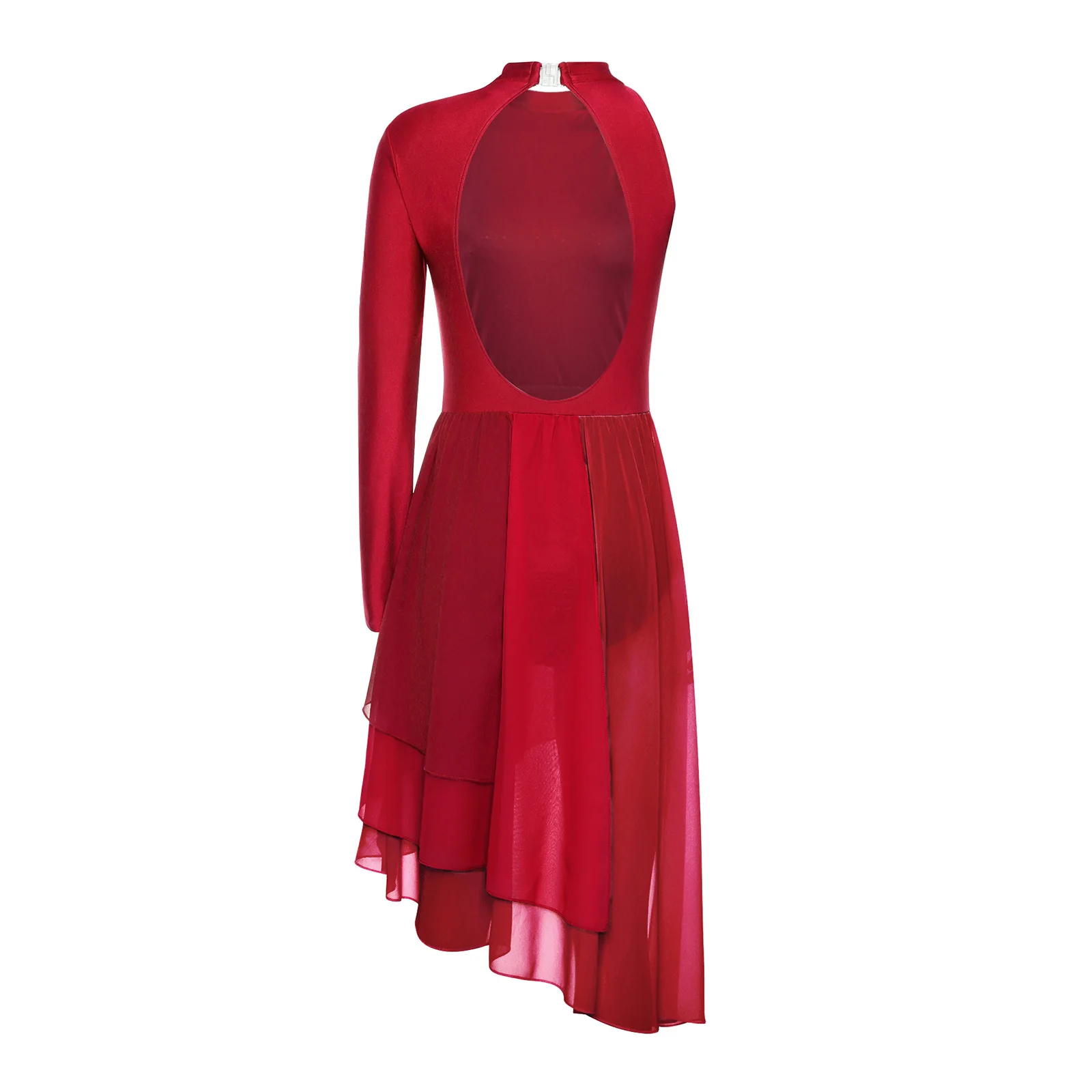 女性モダン叙情的バレエダンスドレスフィギュアスケートパフォーマンスコンテンポラリーダンスウェアワンショルダー光沢のあるラインストーンレオタード