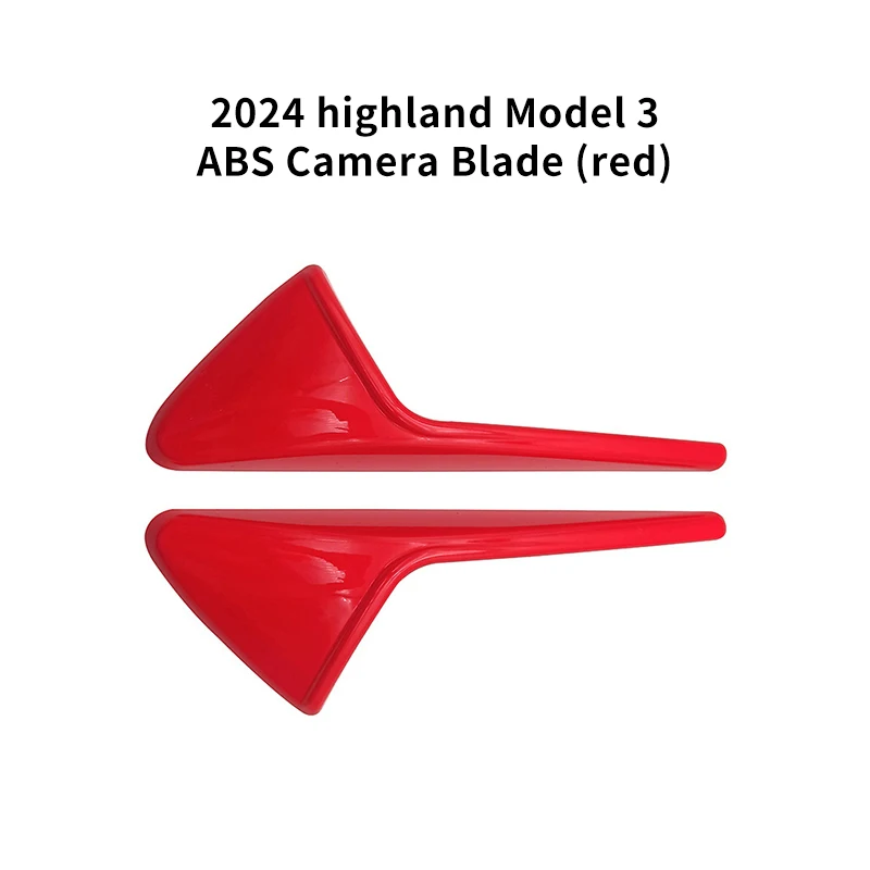 Suitable for Tesla 2025 Highland 3/Y – Red ABS Side Camera Cover, Turn Signal Fender Trim Protector for Exterior Enhancement.
