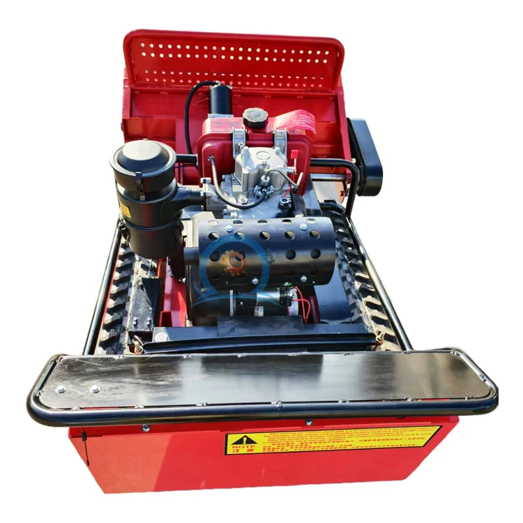 Mesin Pemotong Rumput Remote Control Otomatis yang Efisien dengan Trek Perayap untuk Pemotongan Rumput Gunung