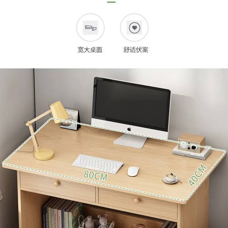 Computer Desktop Desk Bookshelf Integrated Student Small Apartment Bedroom Office Writing Desk