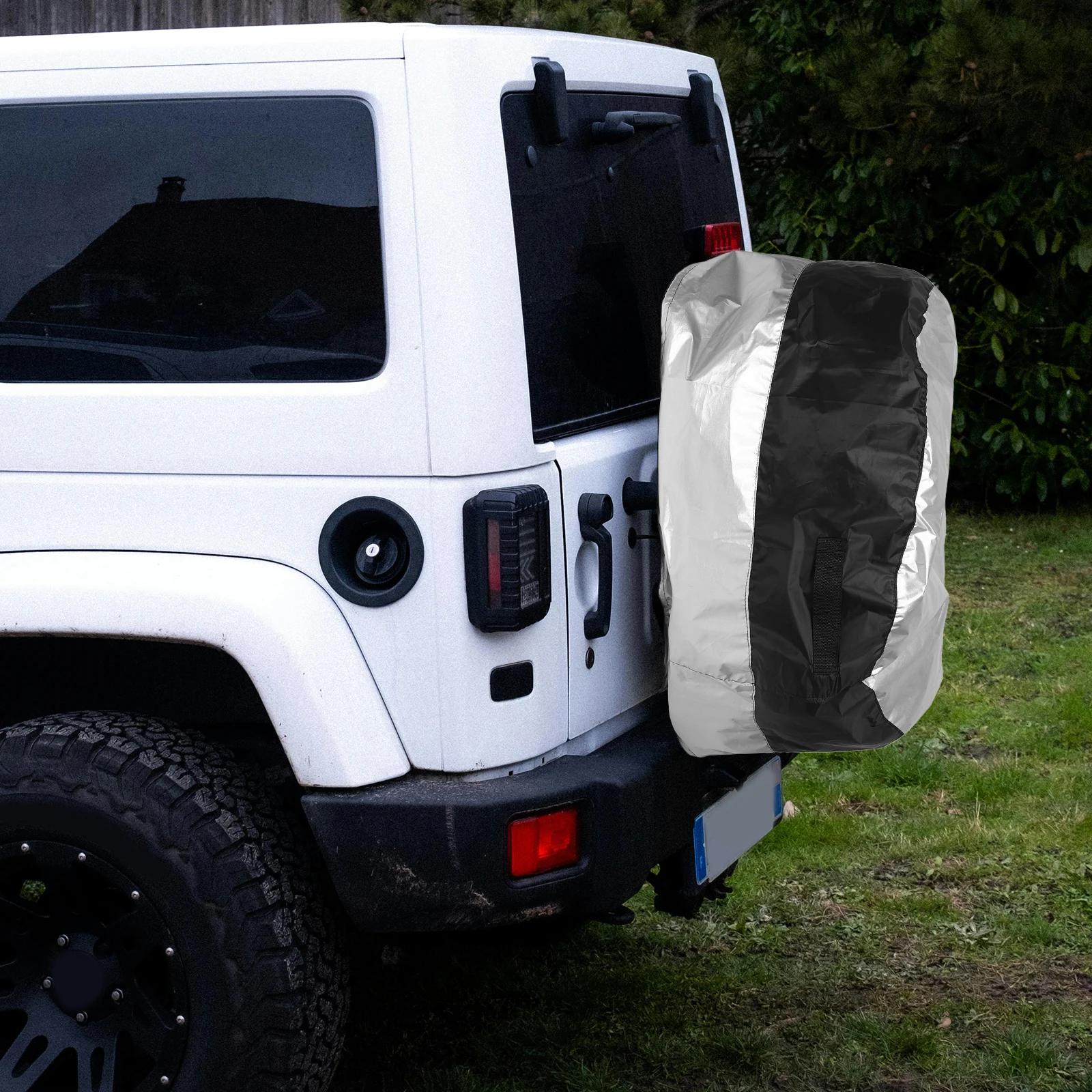 

Polyester Trailer Wheel Cover Outdoor Waterproof Spare Tire Storage Bag Protector Universal for Camper Truck Rv Car
