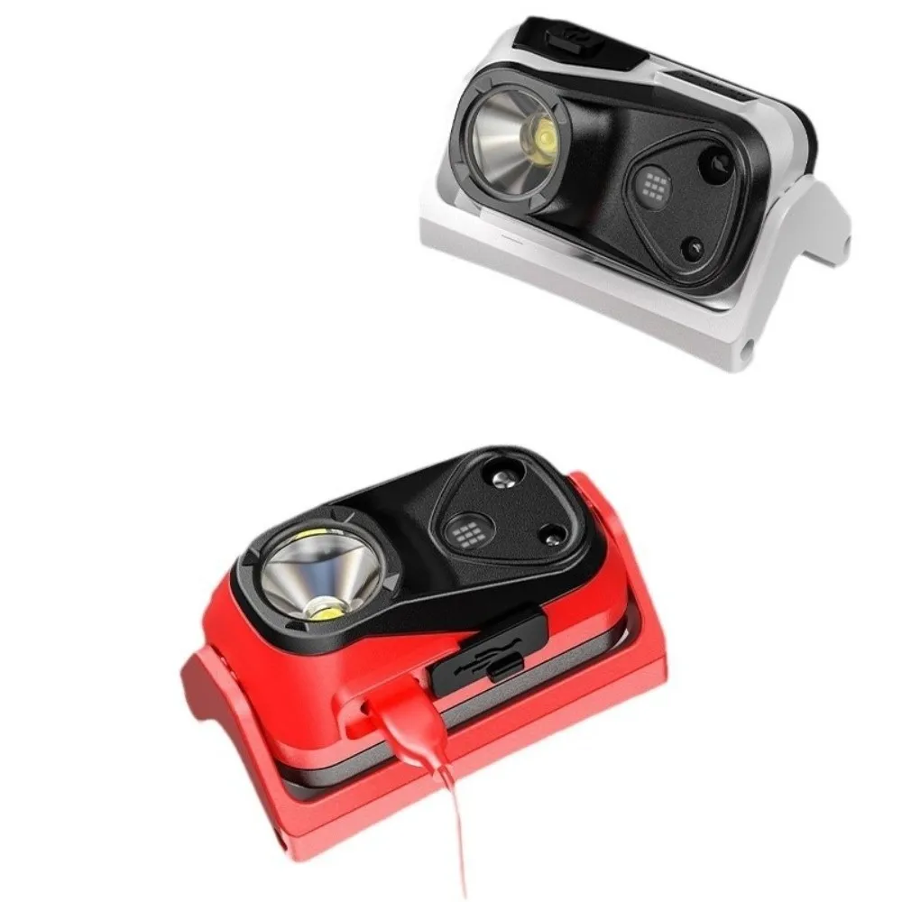 휴대용 센서 LED 헤드라이트 USB 충전식 4가지 모드 미니 손전등 초경량 고휘도 헤드 토치 라이트
