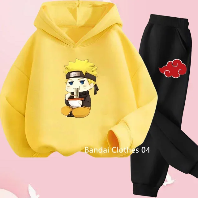 2 to 12 Year Baby Clothes Hoodie Set Tops Boy Naruto Outerwear Sweatshirt for Children Girl 2024 Spring Clothing Mother Kids