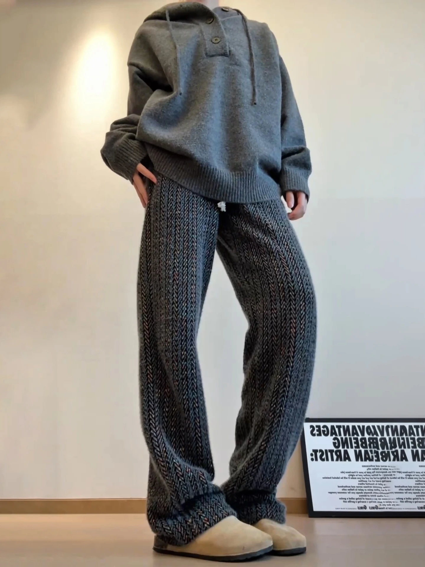 

Мужские прямые брюки из вельвета в полоску в американском стиле, осенне-зимние, модные, с завышенной талией, свободного кроя, удобные