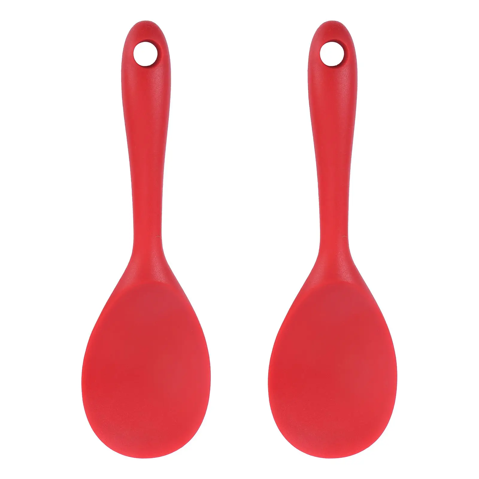 

2Pcs Rice Ladle High Spoons For Serving Food Temp Resistant Silicone Spoons Serving Food Non Stick Pans Lightweight