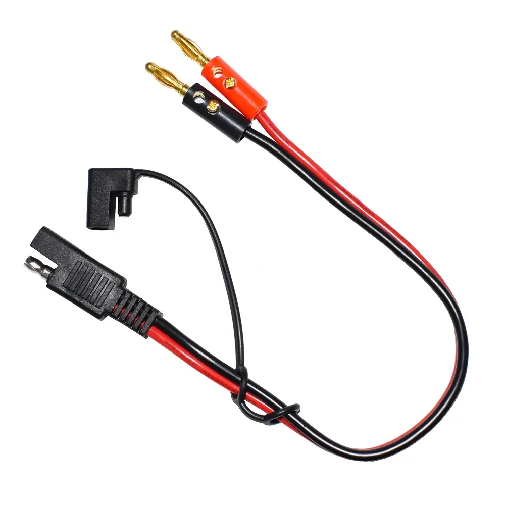 14AWG 30cm SAE to 4mm Bullet Banana Plugs Battery Charge Cable for Automobile and Solar Panel Charger Connector Cable