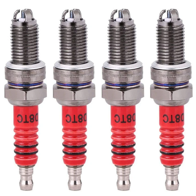 4 Pcs 3-Electrode Spark Plug D8TC For 125Cc 150Cc 200Cc 250Cc Motorcycle Scooter ATV Quads